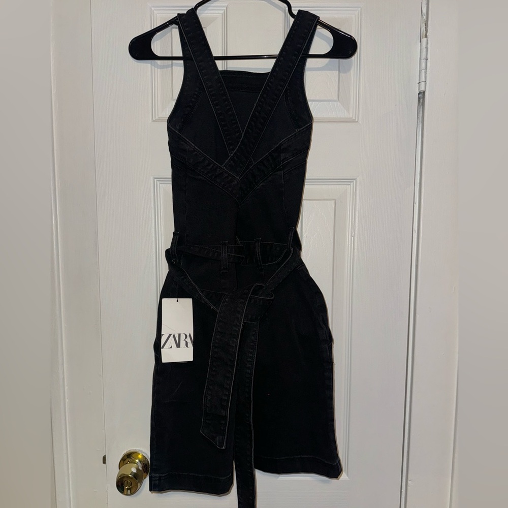 Zara Black Denim Dress - Picture 5 of 8